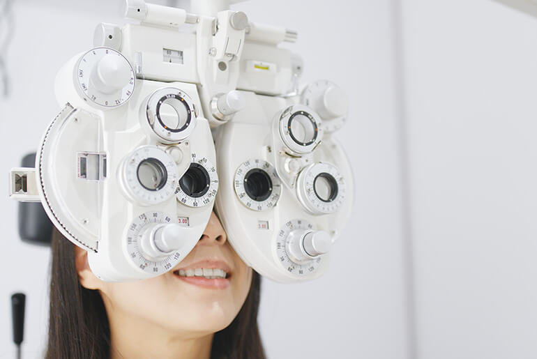 Woman Having an Eye Exam